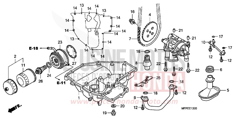 OELWANNE/OELPUMPE for CB1300 Super Bold'or ABS GRAPHITE BLACK (NHB01EB) from 2010